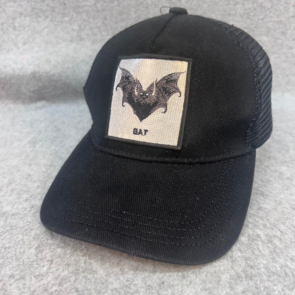 Bat Patch Mens Black Goorin Bros Style Trucker Hat Snapback Mesh Cap OSFM